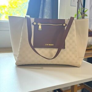 Steve Madden | Large White Leather Tote